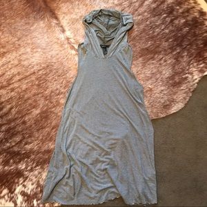 Striped dress with hoodie